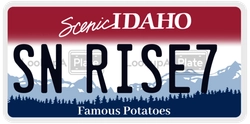 SNRISE7  license plate in ID