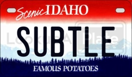 SUBTLE license plate in Idaho