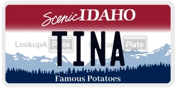 TINA  license plate in ID