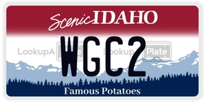WGC2 license plate in Idaho
