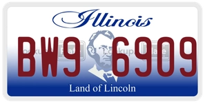 BW96909 license plate in Illinois