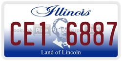 CE16887  license plate in IL