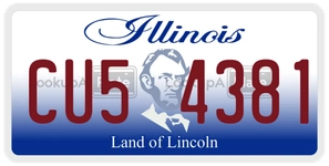 CU54381 license plate in Illinois