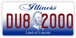 DU82000  license plate in IL