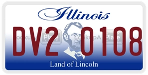 DV20108 license plate in Illinois