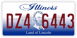 DZ46443  license plate in IL