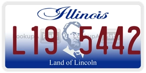 L195442 license plate in Illinois