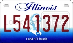 L541372 license plate in Illinois