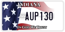 AUP130  license plate in IN