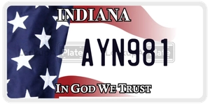 AYN981 license plate in Indiana