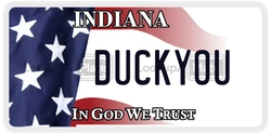 DUCKYOU  license plate in IN