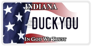 DUCKYOU license plate in Indiana