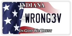 WRONG3V license plate in Indiana