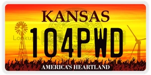 104PWD license plate in Kansas