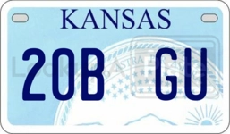 20BGU license plate in Kansas