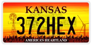 372HEX license plate in Kansas