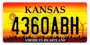 4360ABH license plate in Kansas