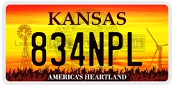 834NPL  license plate in KS