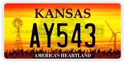 AY543  license plate in KS