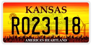 R023118 license plate in Kansas