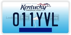011YVL  license plate in KY