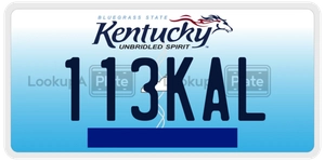 113KAL license plate in Kentucky