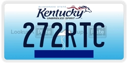 272RTC  license plate in KY