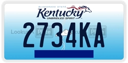 2734KA  license plate in KY