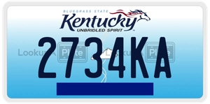 2734KA license plate in Kentucky