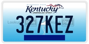327KEZ license plate in Kentucky