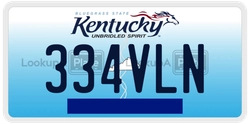 334VLN  license plate in KY