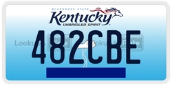 482CBE  license plate in KY