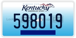 598019  license plate in KY