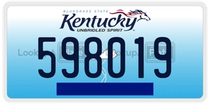 598019 license plate in Kentucky
