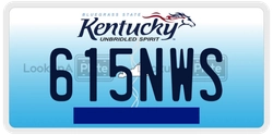 615NWS  license plate in KY