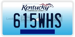 615WHS  license plate in KY