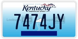 7474JY  license plate in KY