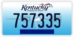757335  license plate in KY