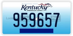959657  license plate in KY