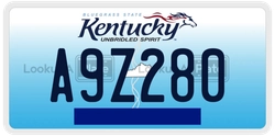 A9Z280  license plate in KY