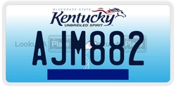 AJM882  license plate in KY