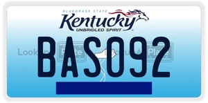 BAS092 license plate in Kentucky