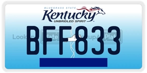 BFF833 license plate in Kentucky