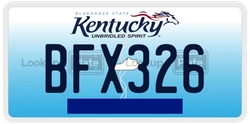 BFX326  license plate in KY