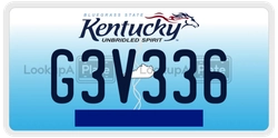 G3V336  license plate in KY
