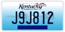J9J812  license plate in KY