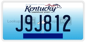 J9J812 license plate in Kentucky