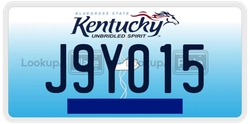 J9Y015  license plate in KY