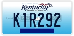 K1R292  license plate in KY