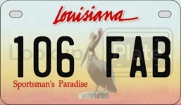 106FAB license plate in Louisiana